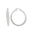 thumbnail image 1 of Sterling Silver 44MM Squared Double Row Hoop Earrings, 1 of 4