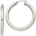 thumbnail image 1 of Sterling Silver 4Mm Round Hoop Earrings (Width 40) (Length 42) - Jbsp, 1 of 5