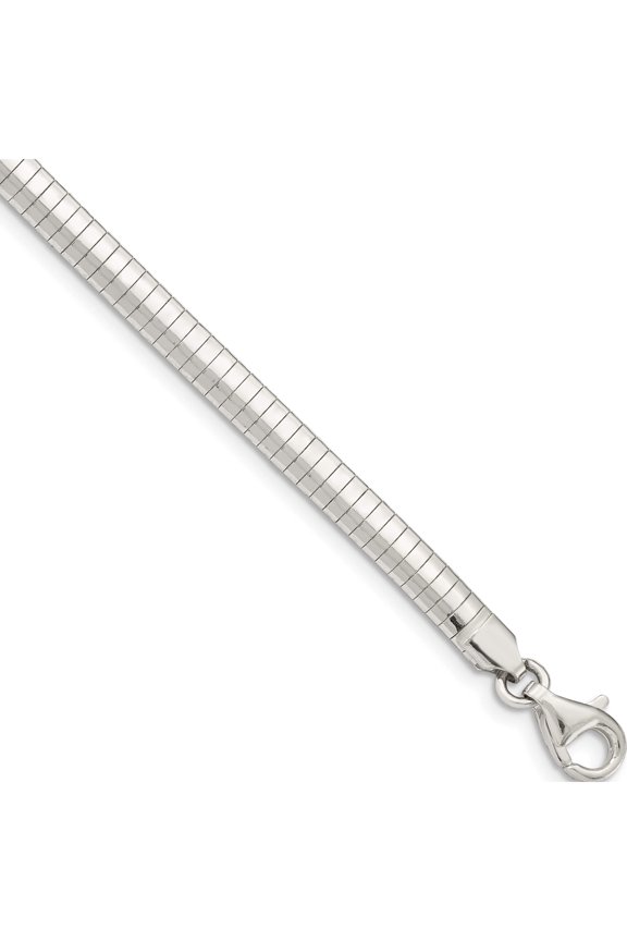 Sterling Silver 4mm Cubetto Bracelet (7 X 4) Made In Italy qu4-7