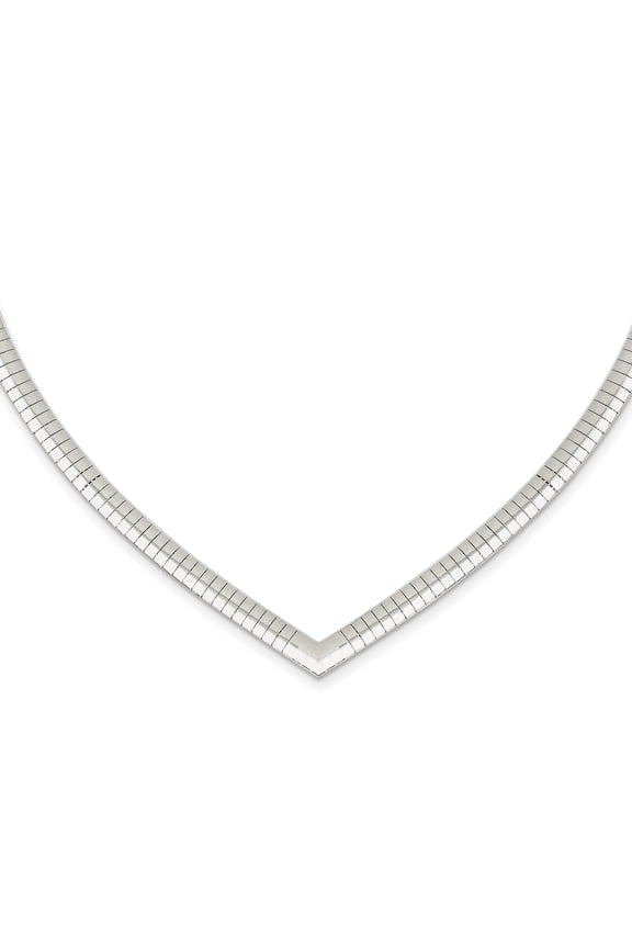 Sterling Silver 4mm Cubetto V-shaped Necklace