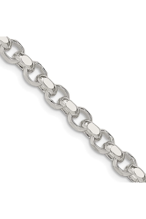 Sterling Silver 4mm Diamond-cut Rolo Chain