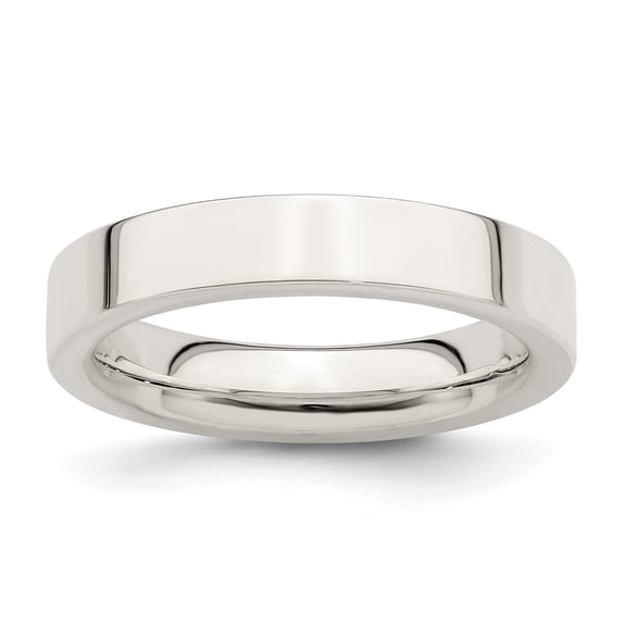 925 Sterling Silver Polished Flat Band 4mm Comfort-Fit-Flat Size 9.5-Band Ring -  Jewelry Gift for Mom