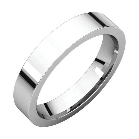 Sterling Silver 4mm Flat Comfort Fit Band Ring - 3.8 Grams - Size 4