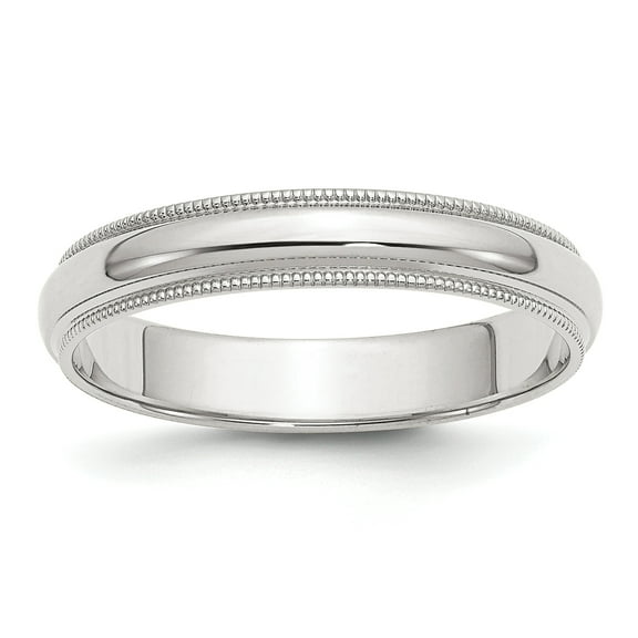 Sterling Silver 4mm Half Round Milgrain Band