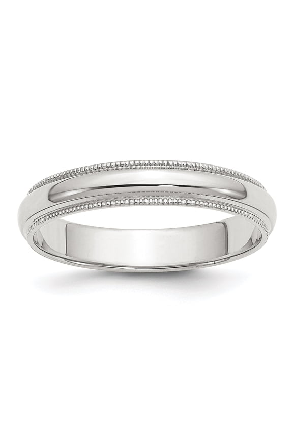 925 Sterling Silver Solid Polished 4mm Half Round Milgrain Size 13 Band Ring - Jewelry Gift for Mom