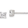 thumbnail image 1 of Sterling Silver 4mm Princess Basket Set Cz Stud Earrings (4 X 4) Made In United States qe3151, 1 of 5