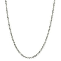 Sterling Silver 4mm Rolo Bomb Chain Necklace - 18.9 Grams - 20 Inch - Lobster Claw