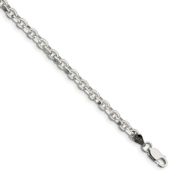 Sterling Silver 4mm Rolo Chain Bracelet - 8.6 Grams - 7 Inch - Lobster Claw