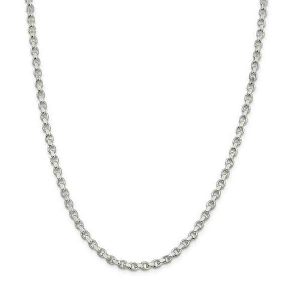 Sterling Silver 4mm Rolo Chain Necklace - 26.8 Grams - 20 Inch - Lobster Claw