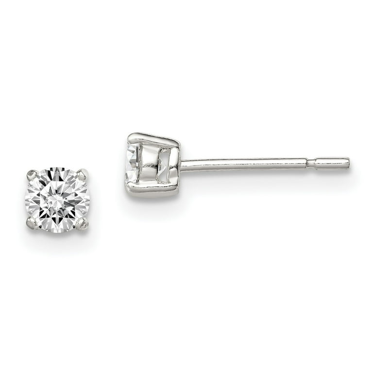 Sterling Silver Round Basket Set CZ Stud Earrings - Various Sizes Sterling Silver Round Basket Set CZ Stud Earrings - Various Sizes