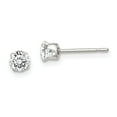thumbnail image 1 of Sterling Silver 4mm Round Snap Set CZ Stud Earrings, 1 of 2