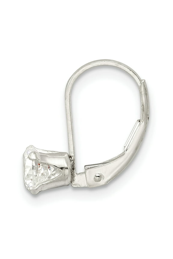 Sterling Silver 5.0 CZ Leverback Single Earring Sterling Silver Earrings