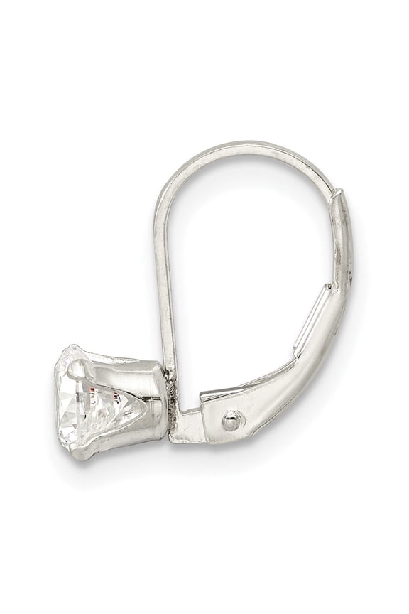 Sterling Silver 5.0 CZ Leverback Single Earring