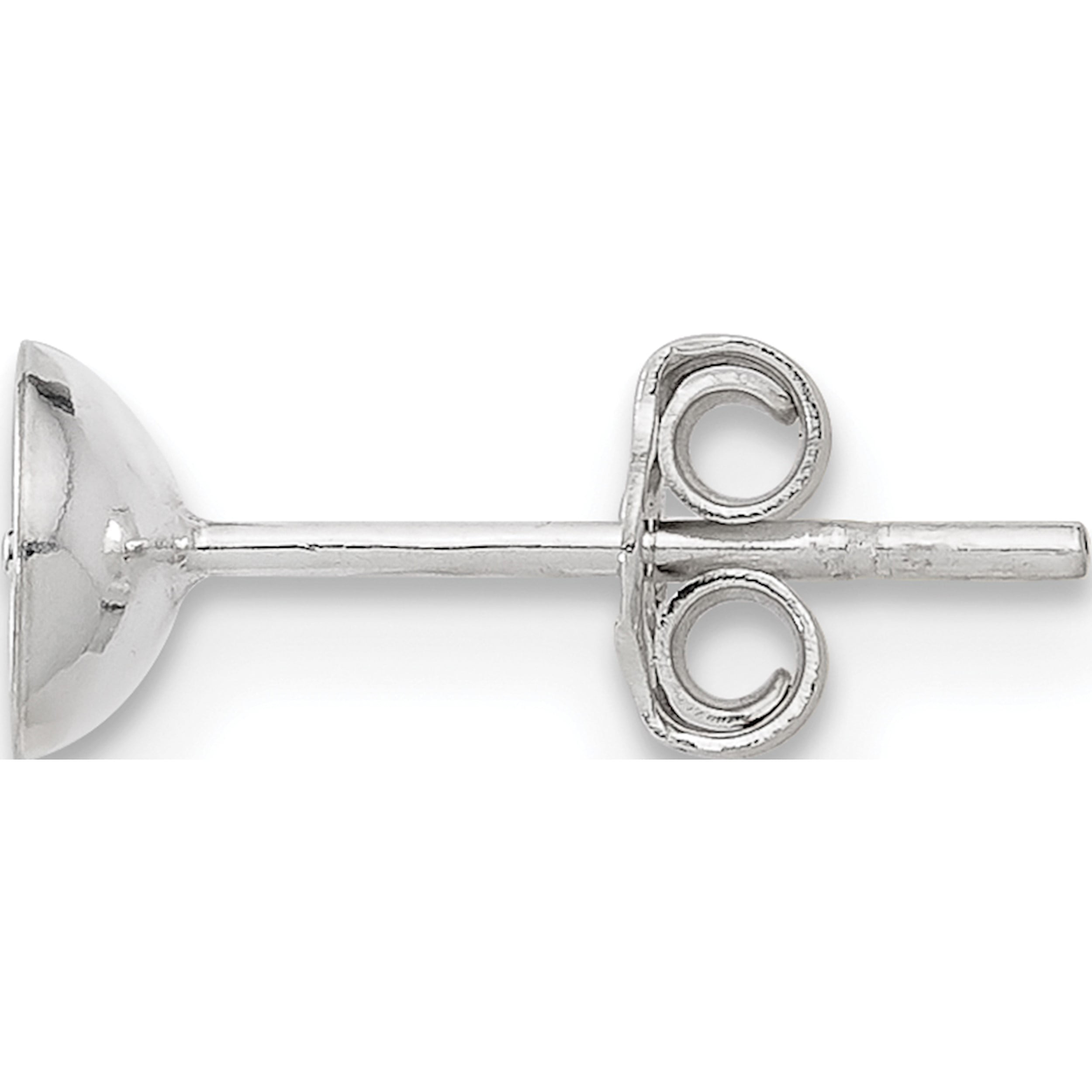 Sterling Silver 5.0Mm Cup Post Earring And Back (Width 5.03) (Length 13.06) - Jbsp