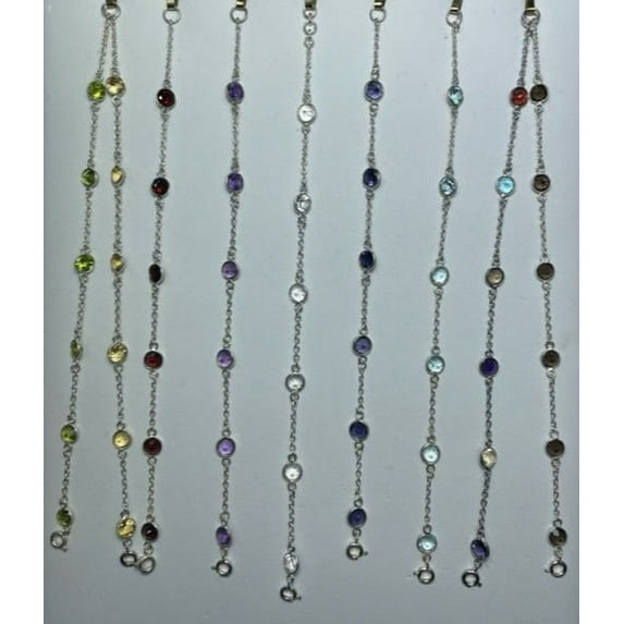Sterling Silver 5.1ct Gemstone Bracelets (assorted gemstones)