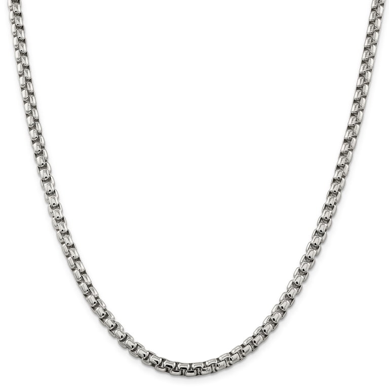 Sterling Silver 5.20mm Round Box Chain Necklace Size 22  display picture 1