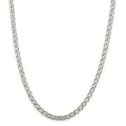 Sterling Silver 5.25mm Double 6 Side D/C Flat Link Chain