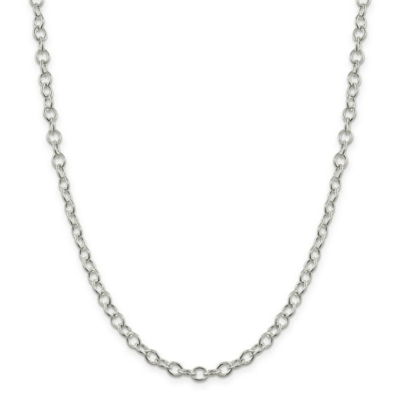 Sterling Silver 5.3mm Oval Cable Chain Necklace