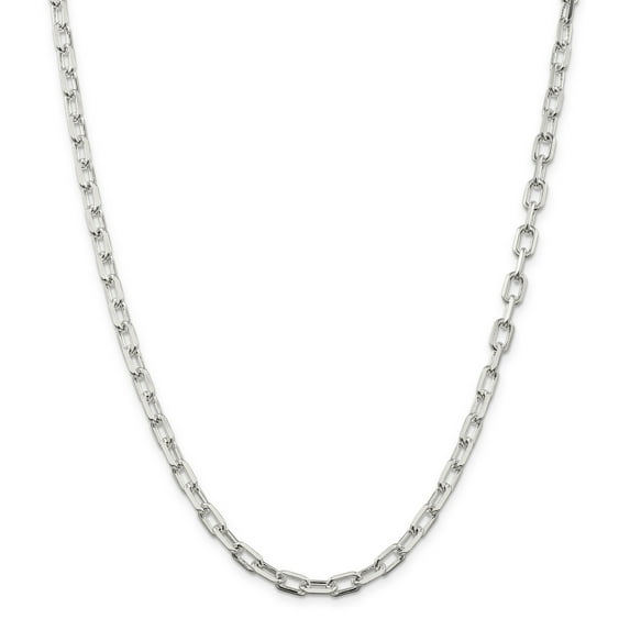 Sterling Silver 5.5mm Fancy Diamond-cut Open Link Cable Chain