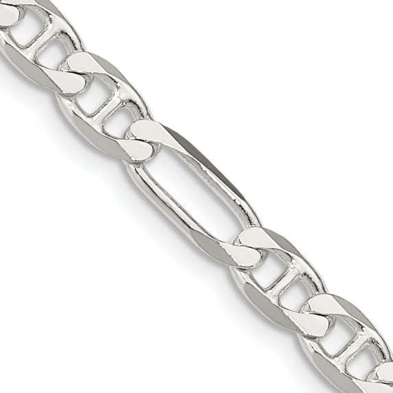 Sterling Silver 5.5mm Figaro Anchor Chain (18 X 5.5) Made In Italy qaf150-18