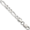 thumbnail image 1 of Sterling Silver 5.5mm Lightweight Flat Figaro Chain (8 X 5.5) Made In Italy qmb150-8, 1 of 5