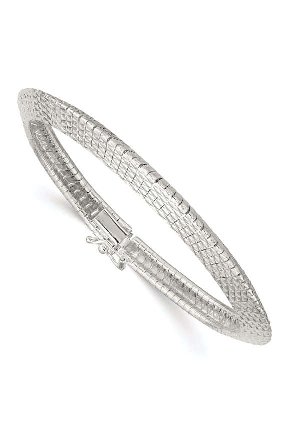 Sterling Silver 5.5mm Textured Knife-edge 7.5in Bracelet QG4944