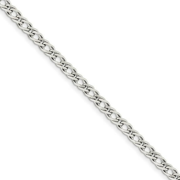 925 Sterling Silver Lobster Claw Closure 5.25mm Double 6 Side Sparkle Cut Flat Link Chain Bracelet 7 Inch - Link Bracele