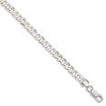 thumbnail image 1 of Sterling Silver 5.65mm Concave Beveled Curb Chain Necklace Size 18, 1 of 6