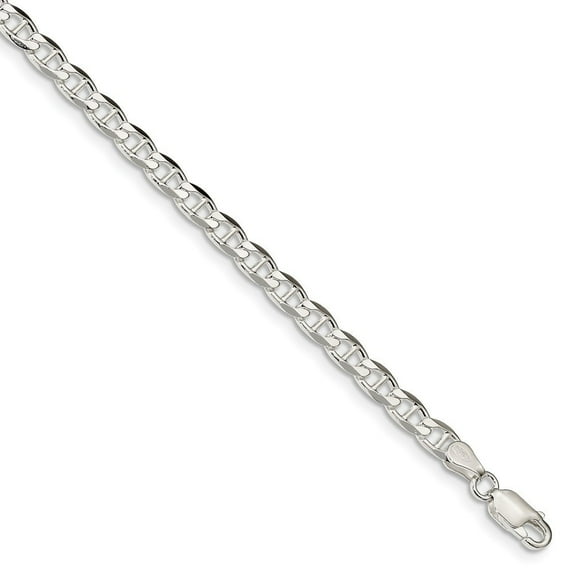 Sterling Silver 5.7mm Flat Anchor Chain Bracelet - 8.9 Grams - 7 Inch