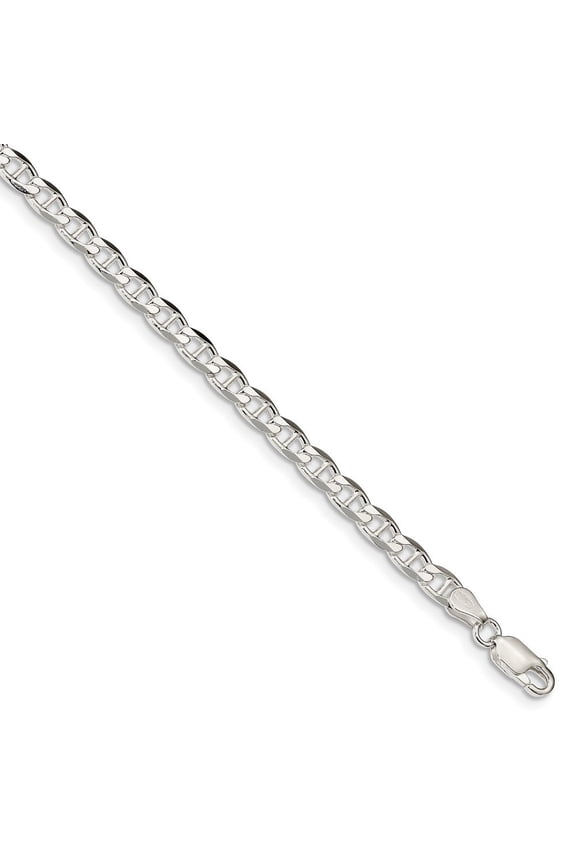 Sterling Silver 5.7mm Flat Anchor Chain Bracelet - 8.9 Grams - 7 Inch