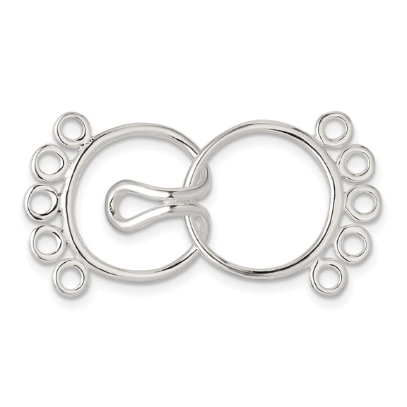 Sterling Silver 5 Strand Pearl Clasp 35.5Mm