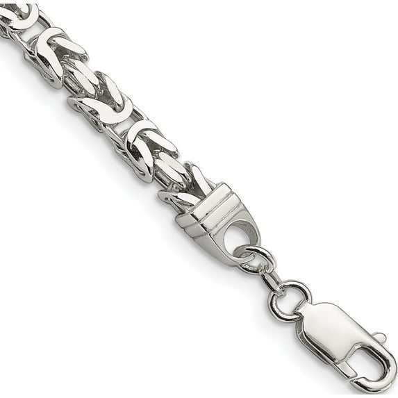 Sterling Silver 5mm Byzantine Chain (9 X 5) Made In Italy qbz120-9