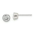 thumbnail image 1 of Sterling Silver 5mm CZ Round Bezel Stud Earrings Sterling Silver Earrings, 1 of 1