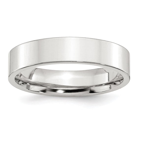 Sterling Silver 5mm Comfort Fit Flat Size 10.5 Band