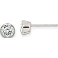 thumbnail image 1 of Sterling Silver 5mm Cz Round Bezel Stud Earrings (5 X 5) Made In Thailand qe3174, 1 of 5
