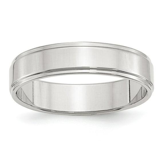 Sterling Silver 5mm Flat with Step Edge Size 6.5 Band