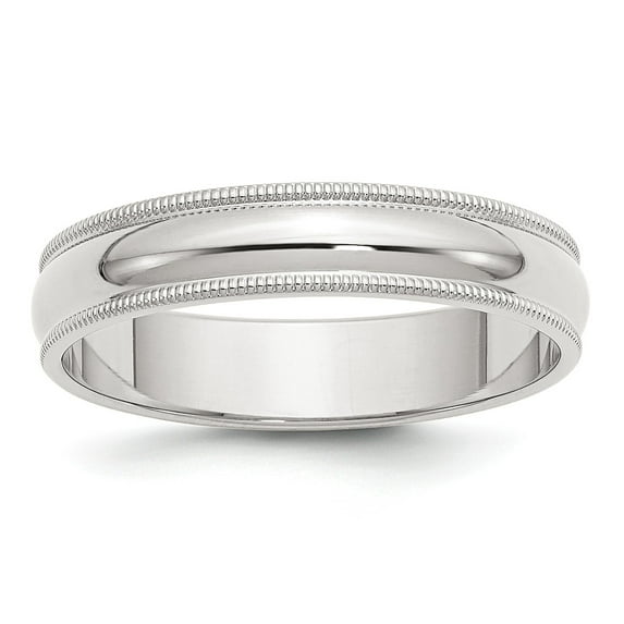 Sterling Silver 5mm Half Round Milgrain Band - Size 4