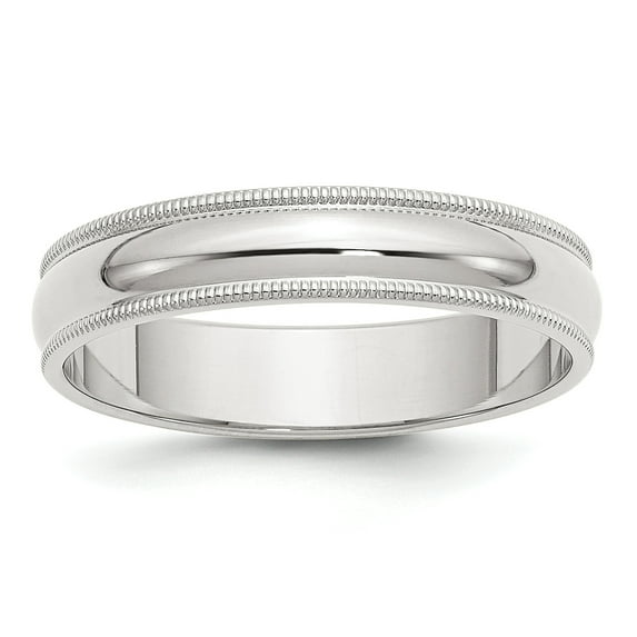 Sterling Silver 5mm Half Round Milgrain Band