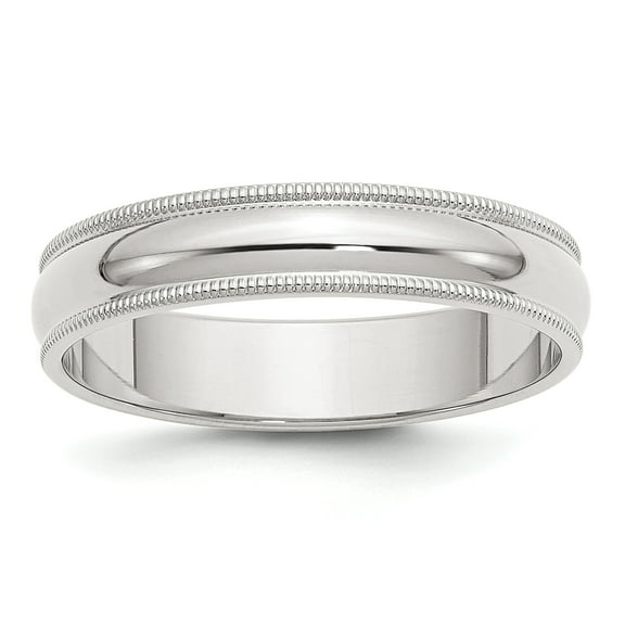 Sterling Silver 5mm Half Round Milgrain Band