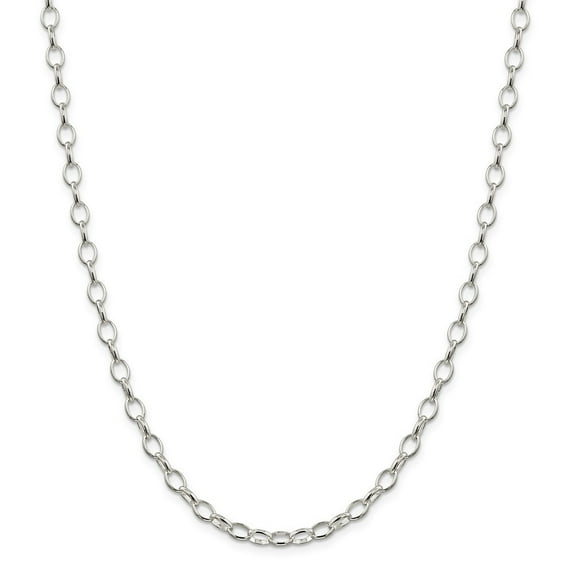 Sterling Silver 5mm Rolo Chain Necklace - 10.9 Grams - 16 Inch - Lobster Claw