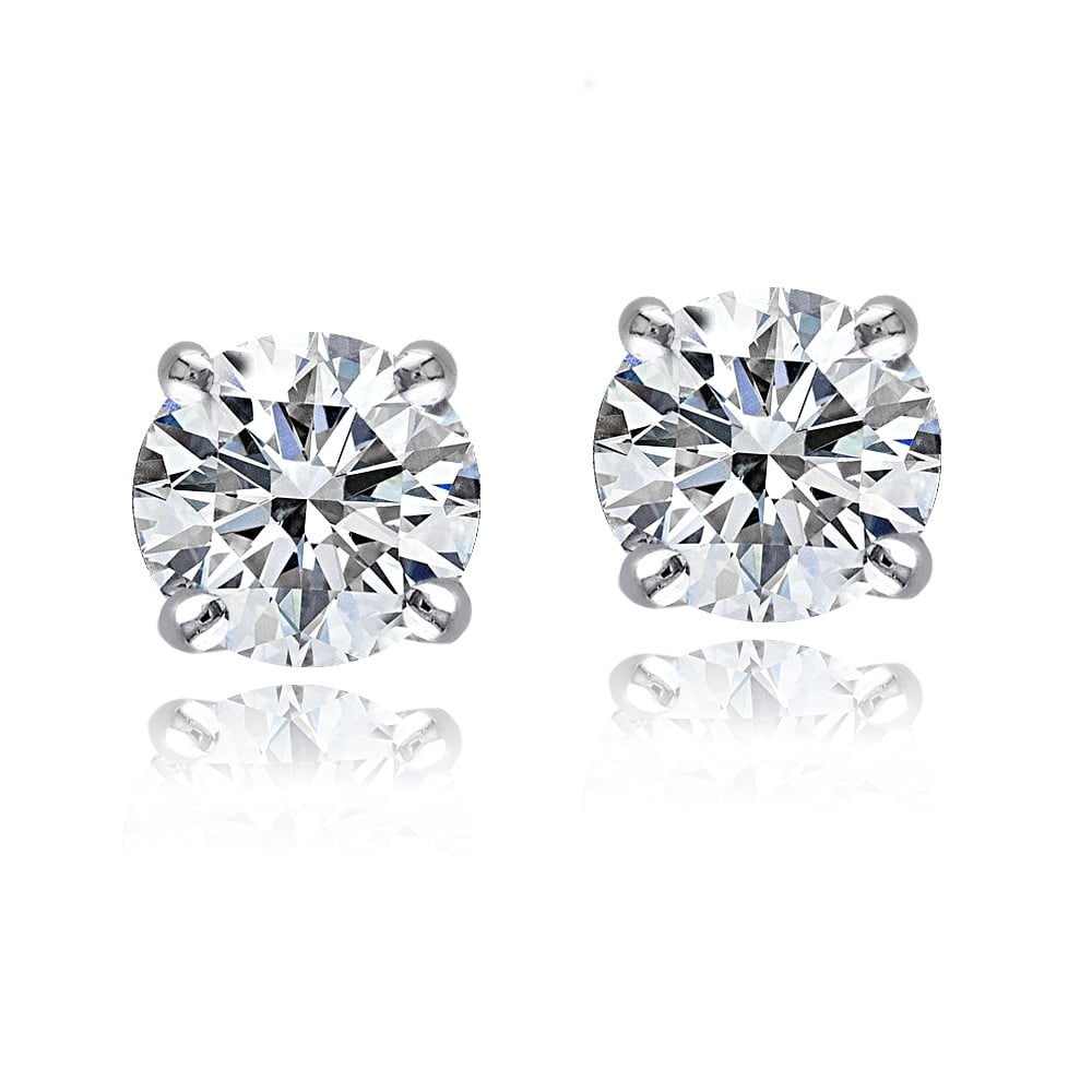 Sterling Silver 5mm Round Stud Earrings with Swarovski Elements