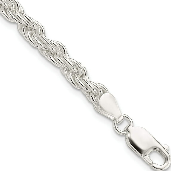 Sterling Silver 5mm Solid Rope Chain (9 X 5) Made In Italy qdr100-9