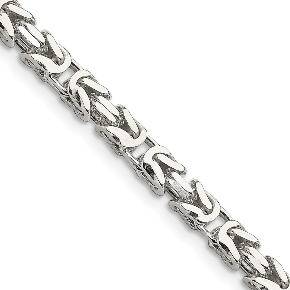 5mm Mens Byzantine Chain Necklace 925 Sterling Silver 85GR 26Inch