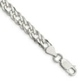 thumbnail image 1 of Primal Silver Sterling Silver 6.25mm Double 6 Side Diamond-cut Flat Link Chain Bracelet, 1 of 3