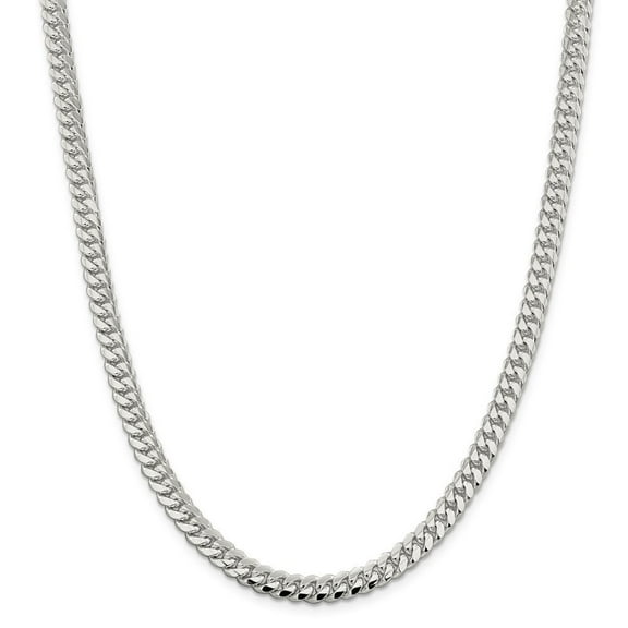 Sterling Silver 6.4mm Polished Domed Curb Chain Bracelet - 19.7 Grams - 8 Inch