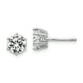 thumbnail image 1 of Sterling Silver 6.5mm CZ Stud Earrings, 1 of 4