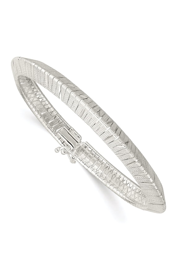 Sterling Silver 6.5mm Diamond Cut Knife-edge 7.5in Bracelet
