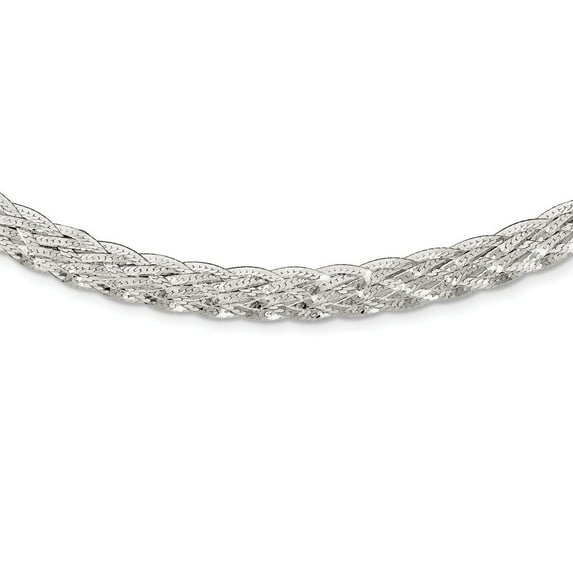 Sterling Silver 6.75mm Braided Fancy Necklace - 10.3 Grams - 18 Inch