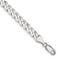 thumbnail image 1 of Sterling Silver 6 mm Beveled Curb 9 in. Chain Bracelet, 1 of 1