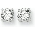 thumbnail image 1 of Sterling Silver 6MM Round CZ Stud Earring with Push Back. This item is Rhodium Plated., 1 of 3